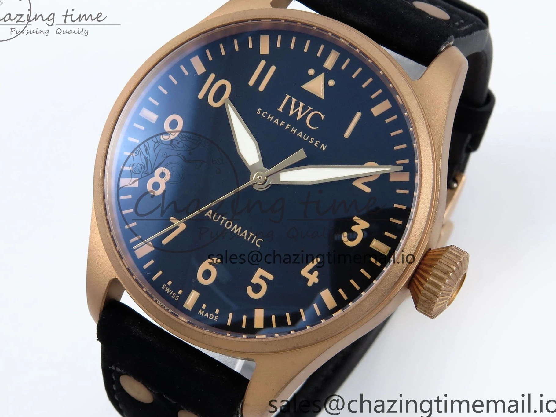 MIROTIME 0410 Affordable Big Pilot IW329703 M+F 1:1 Best Edition Black Dial on Black Nylon Strap MY 7004